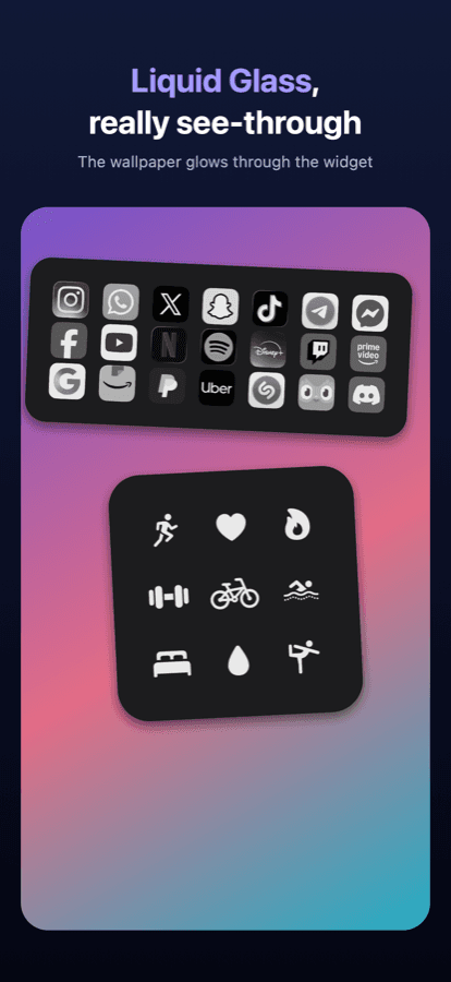 Transparent Liquid Glass widgets